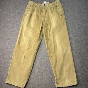 Vintage Bobbio Pants Womens Size 31 Brown Khaki Flat Front Retro Casual 80s